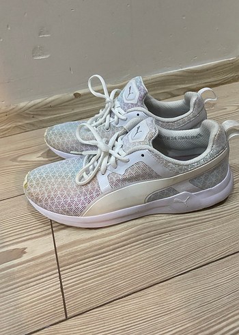 Puma Beyaz Pastel Bağcıklı Kadın Spor Ayakkabı - Görsel 2