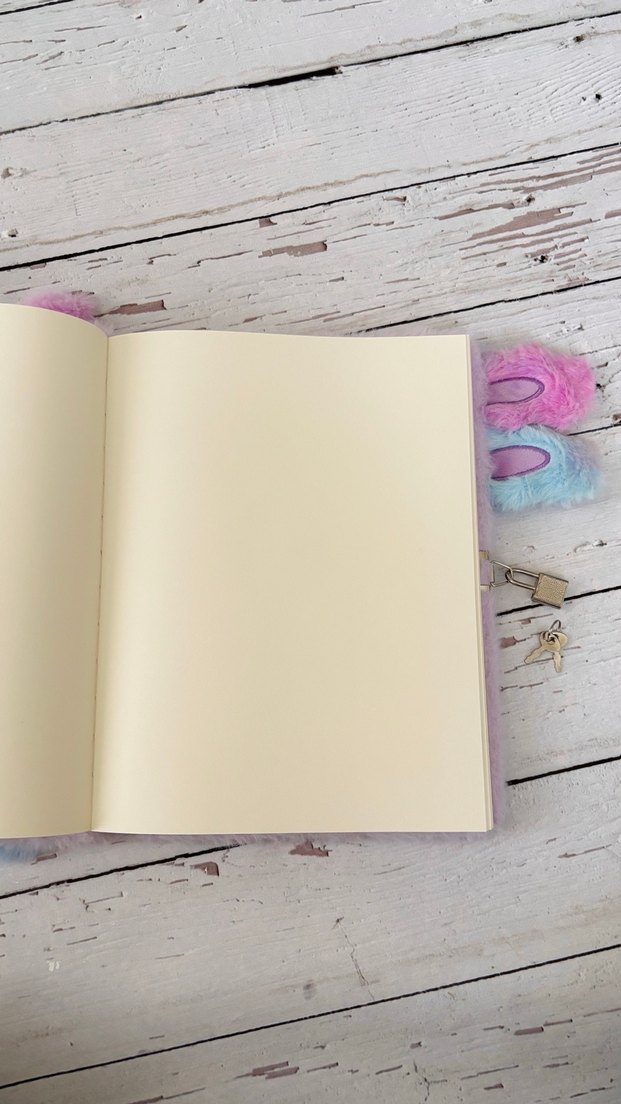 Pastel Mor Peluş kilitli ajanda - Görsel 3