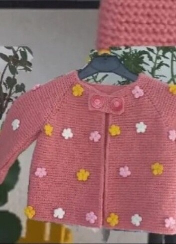 12-18 Ay Beden pembe Renk Bebek hırka