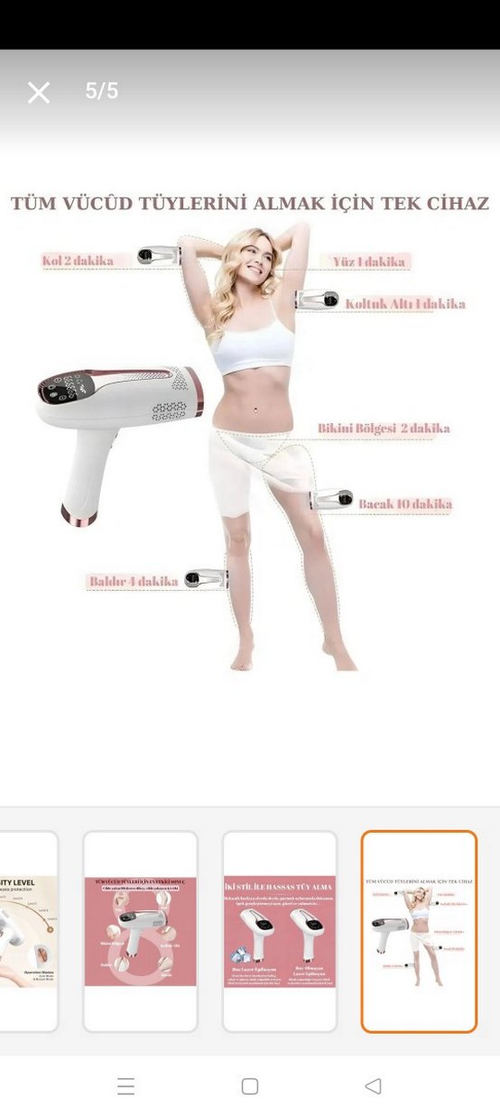 Beyaz Gri Lazer Epilasyon Cihazı - Görsel 2