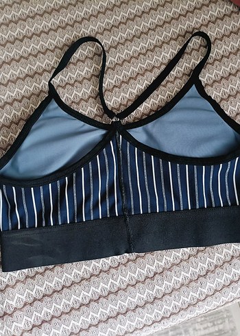 Çizgili Mavi Spor Sütyeni - Görsel 4