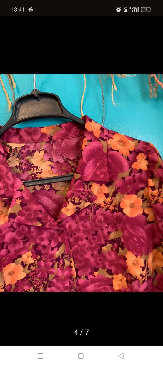 Bordo Çiçek Desenli Bohem Kadın Gömlek - Görsel 4