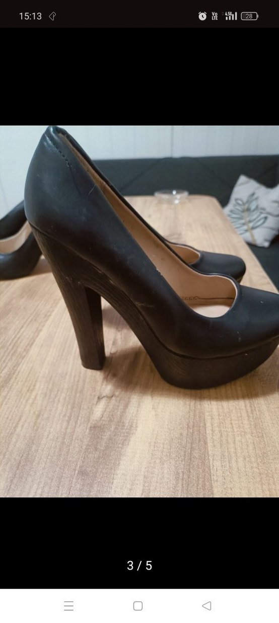 Klasik Siyah Tokalı Stiletto - Görsel 5