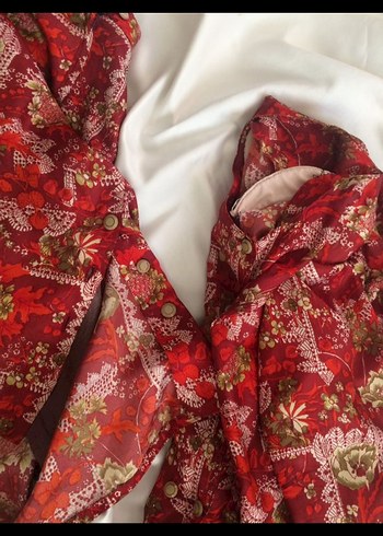 Koyu Kırmızı Bohem Kadın elbise - Görsel 8