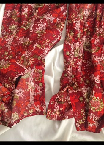 Koyu Kırmızı Bohem Kadın elbise - Görsel 7