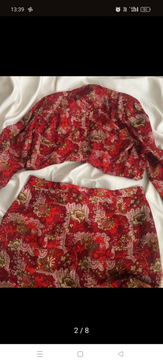 Koyu Kırmızı Bohem Kadın elbise - Görsel 3