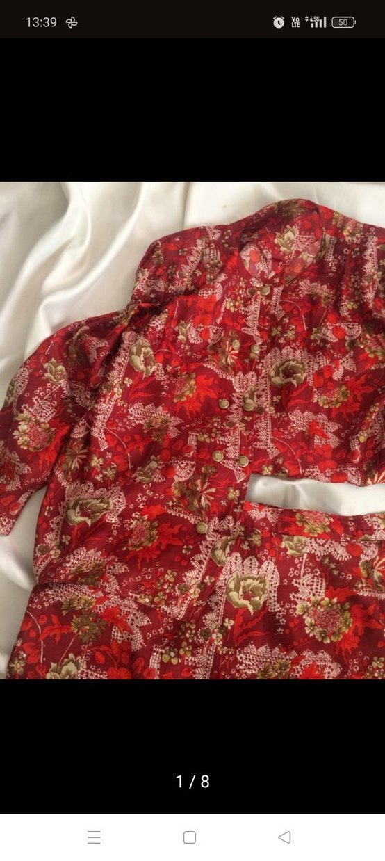 Koyu Kırmızı Bohem Kadın elbise - Görsel 5