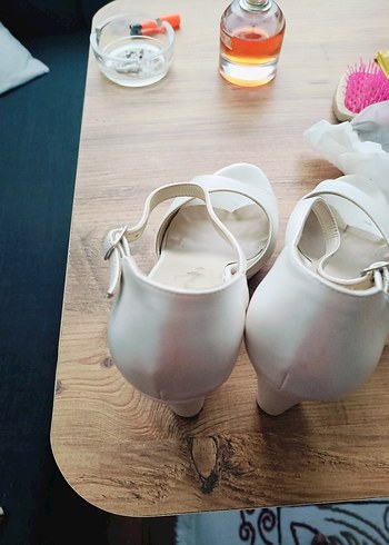 Beyaz Platform Topuklu Kadın Abiye Ayakkabı - Görsel 4