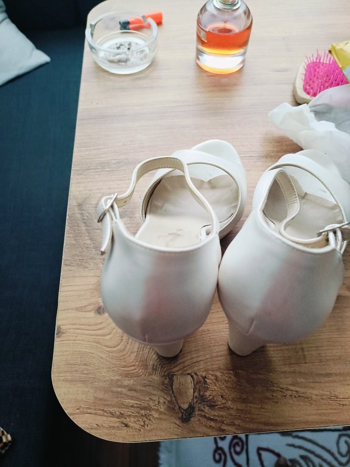 Beyaz Platform Topuklu Kadın Abiye Ayakkabı - Görsel 4