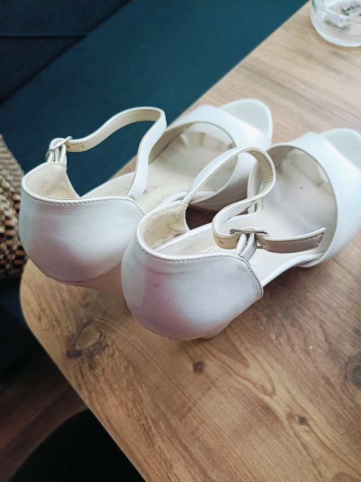 Beyaz Platform Topuklu Kadın Abiye Ayakkabı - Görsel 5