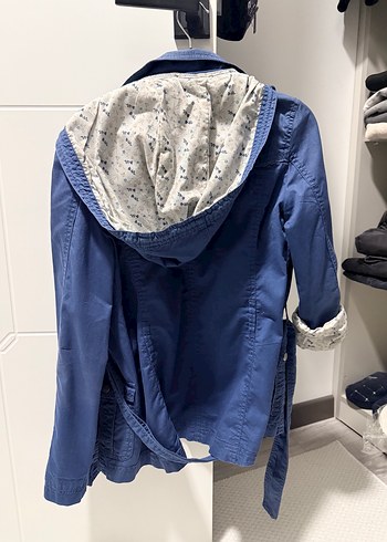 s Beden mavi Renk Düğmeli Mavi Denim Kadın Ceket
