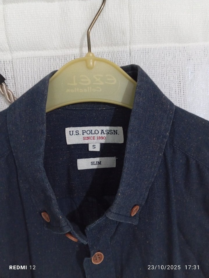 Erkek Gri Denim Uzun Kollu Gömlek - Görsel 2