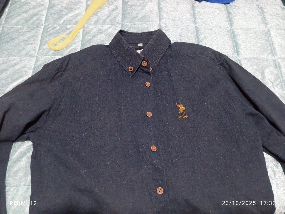 Erkek Gri Denim Uzun Kollu Gömlek - Görsel 4