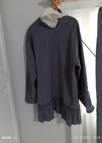 Gri Keten Kadın Takım Elbise - Görsel 4