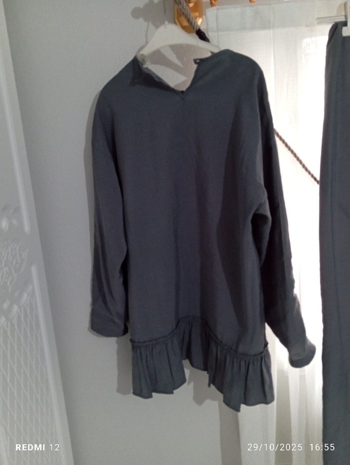 Gri Keten Kadın Takım Elbise - Görsel 4