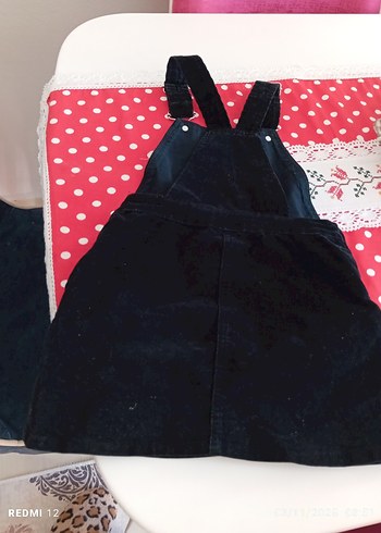 Kız Çocuk Siyah Kot Goth Askılı Tulum - Görsel 3