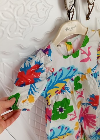 Renkli Desenli Fermuarlı Bebek Kız Tulumu - Görsel 3