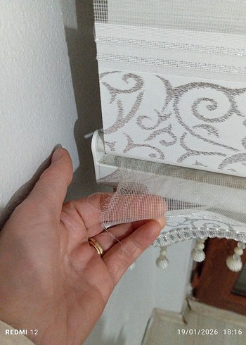 Gri desenli beyaz klasik perde - Görsel 4