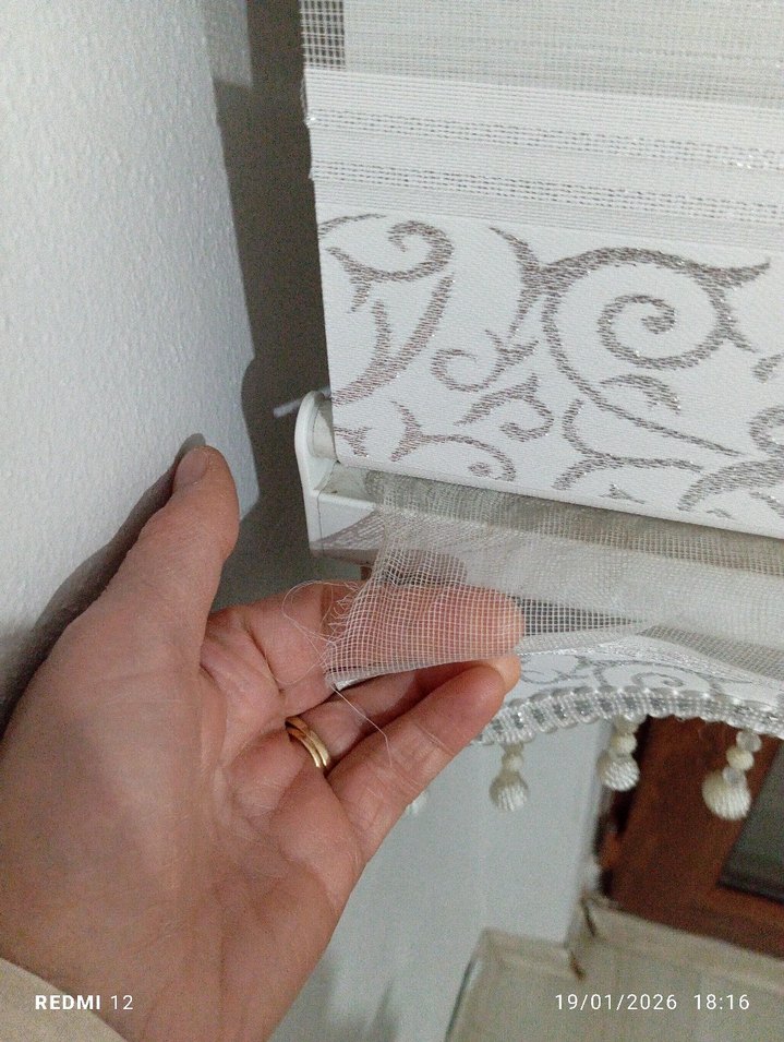 Gri desenli beyaz klasik perde - Görsel 4