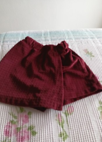Bordo kadife kız çocuk şort etek 3,4 yaş - Görsel 5