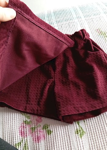 Bordo kadife kız çocuk şort etek 3,4 yaş - Görsel 2