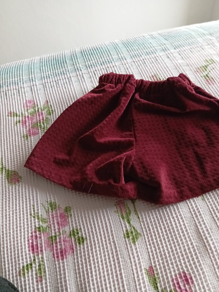 Bordo kadife kız çocuk şort etek 3,4 yaş - Görsel 3