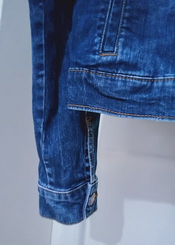 xl Beden Düğmeli Mavi Kadın Denim Ceket