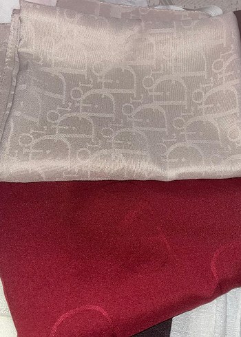 Bordo Parlak İpek Kadın Şal 2li - Görsel 2