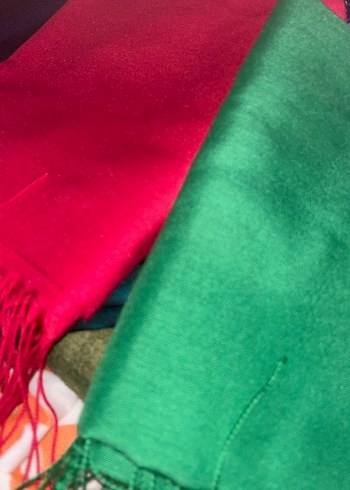 Renkli Kadın Saten Şal 2li - Görsel 2