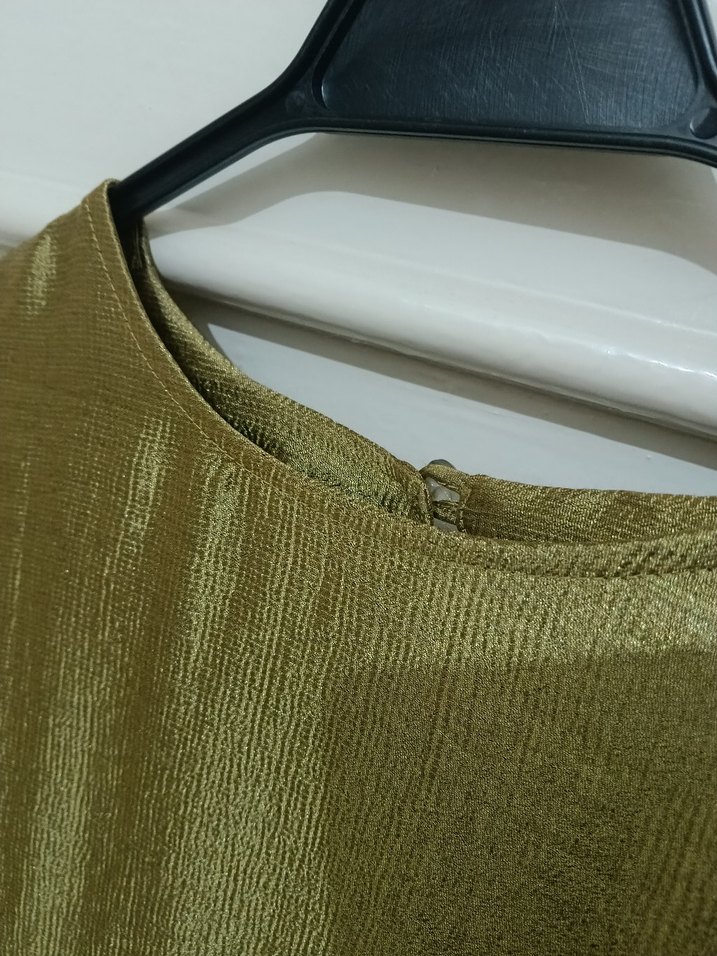 Drapeli Kadın Haki Midi Tunik - Görsel 5