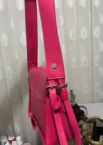 Pembe Deri Kadın Omuz Çantası - Görsel 3