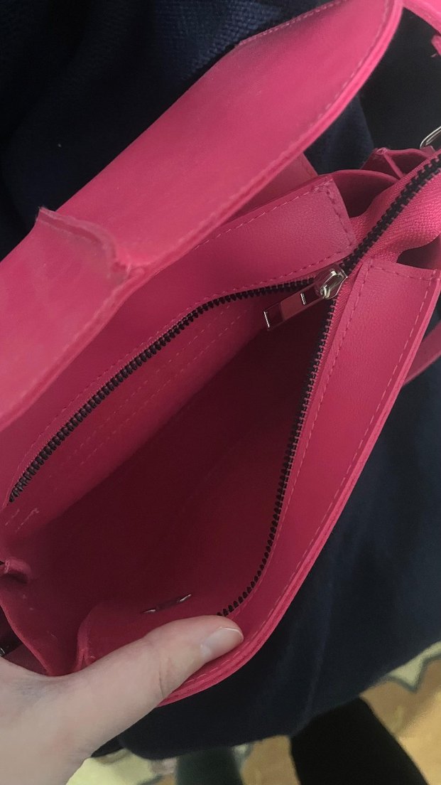 Pembe Deri Kadın Omuz Çantası - Görsel 2