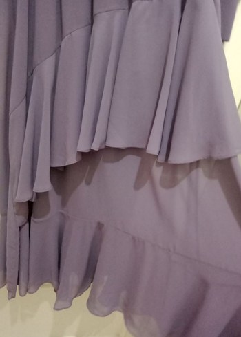 Kadın Mor Piliseli Uzun Elbise - Görsel 5