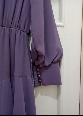 Kadın Mor Piliseli Uzun Elbise - Görsel 4