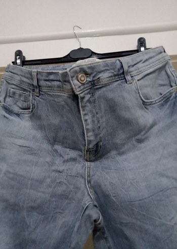44 Beden Gri Kadın Denim Pantolon Regular Fit