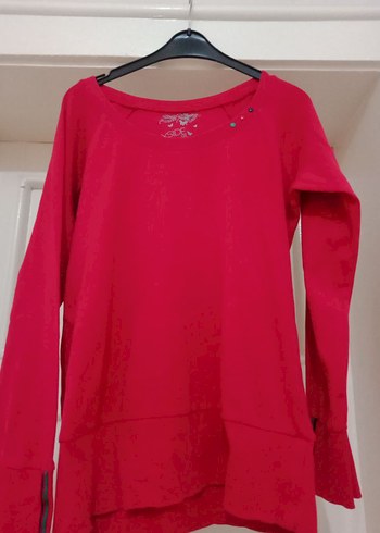 LC Waikiki Düğmeli Kırmızı Hamile Sweatshirt