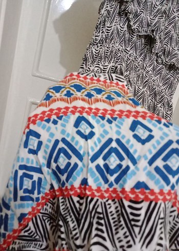 Uzun Bohem Hamile Elbisesi, Volanlı, Kolsuz - Görsel 8