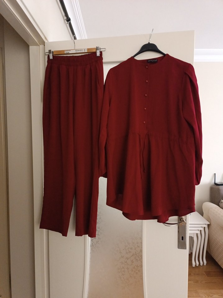 Bordo Kadın  Midi Takım - Görsel 3