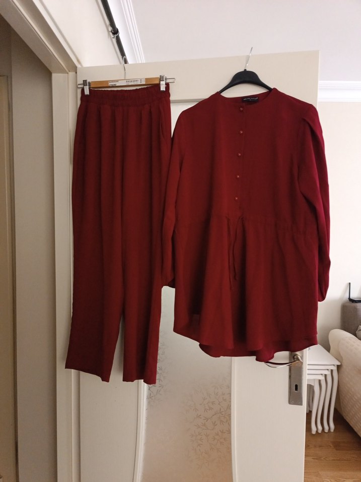 Bordo Kadın  Midi Takım - Görsel 2