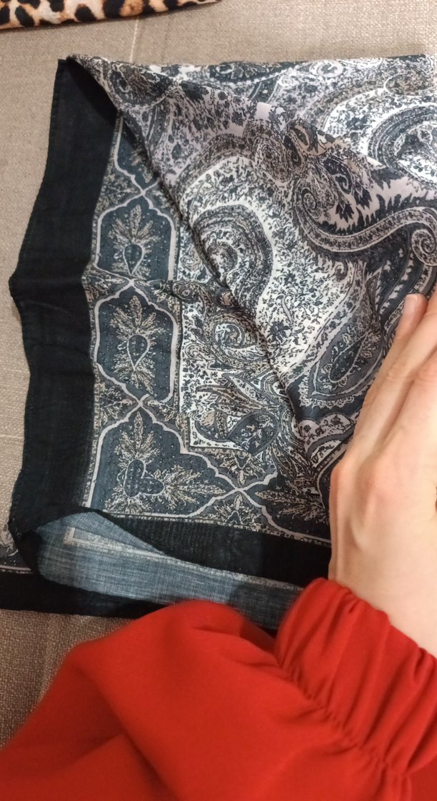 Bohem Gri Desenli Kadın Şal - Görsel 3