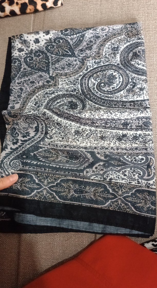 Bohem Gri Desenli Kadın Şal - Görsel 2