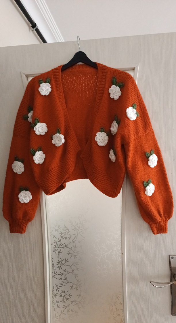 Nakışlı Bohem Kadın Örgü Hırka - Görsel 3