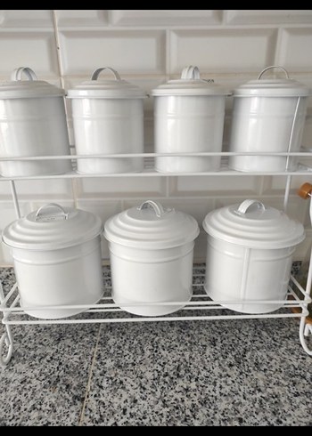 Beyaz Metal Raflı Mutfak Baharat Seti - Görsel 2