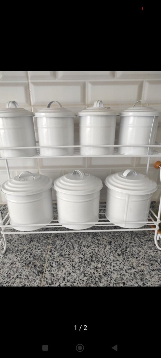 Beyaz Metal Raflı Mutfak Baharat Seti - Görsel 2