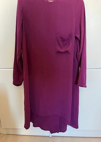 Uzun Kollu Mor Salaş Tunik