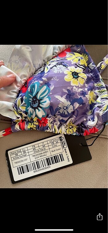 s Beden Çok renkli bikini üstü trendyol
