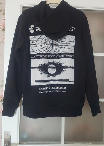 Diğer Siyah Kapüşonlu Oversize Sweatshirt