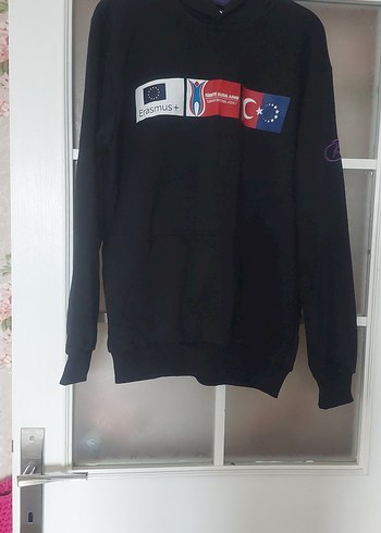 Siyah Baskılı Kadın Sweatshirt