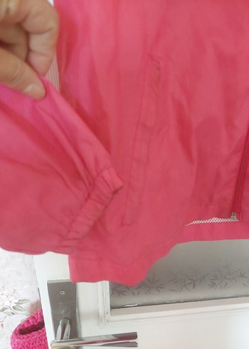 11-12 Yaş Beden pembe Renk Kız Çocuk Pembe Fermuarlı Mont