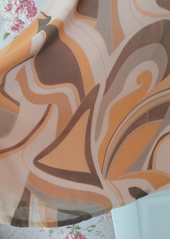 xl Beden Bej Batik Desenli Uzun Salaş Etek